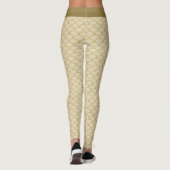 Luxe Gold Fan Pattern Zeemeermin Faux Glitter Glam Leggings (Achterkant)
