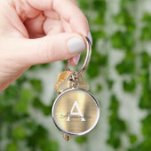 Luxe Gold Faux Roestvrij Steel Monogram Sleutelhanger (Hand)