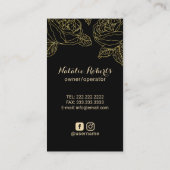 Luxe Gold Floral Pattern-systeem voor schoonmaken  Visitekaartje (Achterkant)