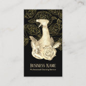 Luxe Gold Floral Pattern-systeem voor schoonmaken  Visitekaartje (Voorkant)