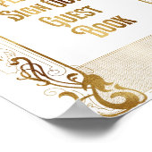 Luxe Gold Foil Art Deco Guest Book Sign Poster (Hoek)