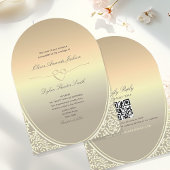 Luxe Gold Foil bruiloft uitnodiging met QR-code
