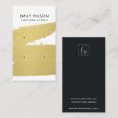 LUXE GOLD FOIL BRUSH STROKE 2 STUD EARRING DISPLAY VISITEKAARTJE (Voorkant / Achterkant)