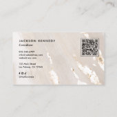 Luxe Gold Foil Elegant Script QR Code Social Media Visitekaartje (Achterkant)