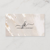 Luxe Gold Foil Elegant Script QR Code Social Media Visitekaartje (Voorkant)
