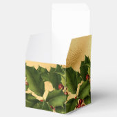 Luxe Gold Foil, Green Holly, Red Berries voor doos Bedankdoosjes (Geopend)