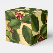 Luxe Gold Foil, Green Holly, Red Berries voor doos Bedankdoosjes (Achterkant)