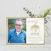 LUXE GOLD FOIL HERFST TREE SYMPATHY MEMORIAL FOTO BEDANKKAART (Staand voorkant)