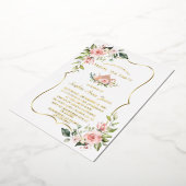 Luxe GOLD FOIL Pink Floral Bridal Tea Party Folie Uitnodiging (Gedraaid)