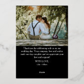 Luxe Gold Folie Wedding Dank u kaart met foto (Achterkant)
