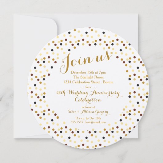 Luxe Gold Glam - 50e Jubileum partijuitnodiging Kaart (Voorkant)
