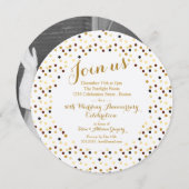 Luxe Gold Glam - 50e Jubileum partijuitnodiging Kaart (Voorkant / Achterkant)