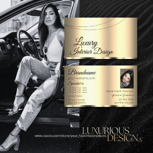Luxe Gold Glamoureus Chic met Photo Professional Visitekaartje