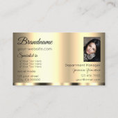 Luxe Gold Glamoureus Chic met Photo Professional Visitekaartje (Achterkant)