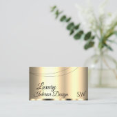 Luxe Gold Glamoureus met Initialen Professional Visitekaartje (Staand voorkant)