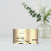 Luxe Gold Glamoureuze afbeelding met Logo Professi Visitekaartje (Staand voorkant)