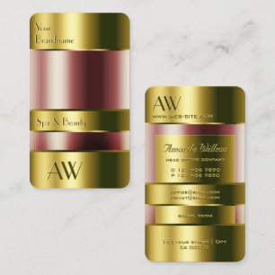 Luxe Gold Glass ziet er uit als rode 3D-Initialen Visitekaartje