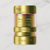 Luxe Gold Glass ziet er uit als rode 3D-Initialen Visitekaartje (Achterkant)