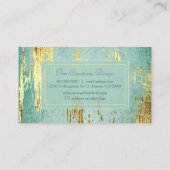 Luxe Gold Gleam Lijst op Aqua Blue Visitekaartje (Achterkant)