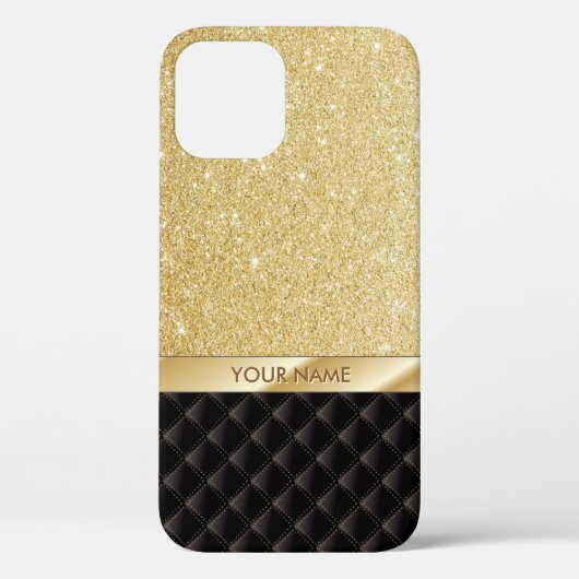 Luxe Gold Glitter - Aangepaste naam Case-Mate iPhone Case (Achterkant)