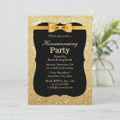 Luxe Gold Glitter Achtergrond Housewarming Party Kaart (Staand voorkant)