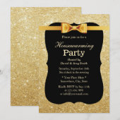 Luxe Gold Glitter Achtergrond Housewarming Party Kaart (Voorkant / Achterkant)