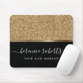 Luxe Gold Glitter en zwart op maat Muismat (Met muis)
