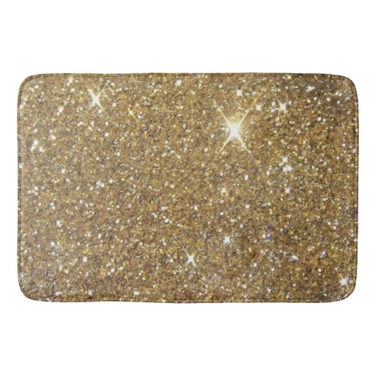 Luxe Gold Glitter - gedrukt Afbeelding Badmat (Voorkant)