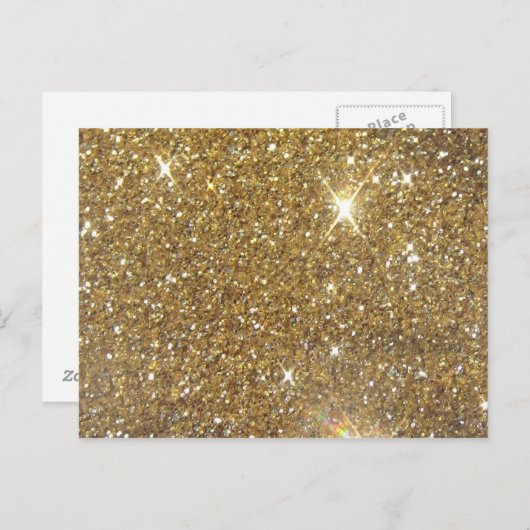 Luxe Gold Glitter - gedrukt Afbeelding Briefkaart (Voorkant / Achterkant)