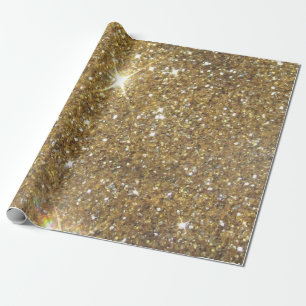 Luxe Gold Glitter - gedrukt Afbeelding Cadeaupapier