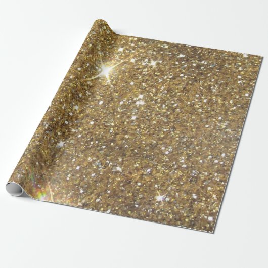 Luxe Gold Glitter - gedrukt Afbeelding Cadeaupapier (Uitgerold)