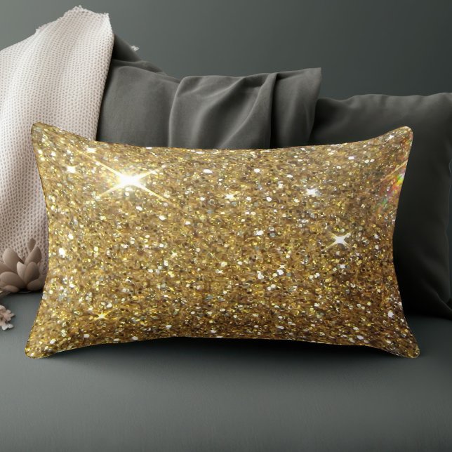 Luxe Gold Glitter - gedrukt Afbeelding Decoratief Kussen (Creator heeft geüpload)