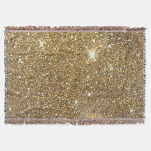 Luxe Gold Glitter - gedrukt Afbeelding Deken