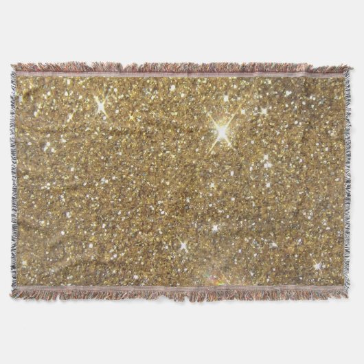 Luxe Gold Glitter - gedrukt Afbeelding Deken (Voorkant)