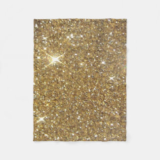 Luxe Gold Glitter - gedrukt Afbeelding Fleece Deken
