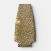 Luxe Gold Glitter - gedrukt Afbeelding Flesjeskoeler (Voorkant)