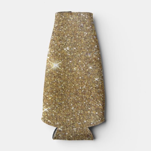 Luxe Gold Glitter - gedrukt Afbeelding Flesjeskoeler (Voorkant)