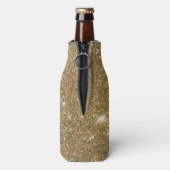 Luxe Gold Glitter - gedrukt Afbeelding Flesjeskoeler (Fles Achterkant)