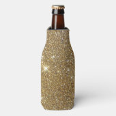 Luxe Gold Glitter - gedrukt Afbeelding Flesjeskoeler (Fles Voorkant)