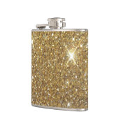 Luxe Gold Glitter - gedrukt Afbeelding Heupfles (Links)
