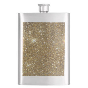 Luxe Gold Glitter - gedrukt Afbeelding Heupfles