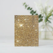 Luxe Gold Glitter - gedrukt Afbeelding Kaart (Staand voorkant)