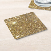 Luxe Gold Glitter - gedrukt Afbeelding Kartonnen Onderzetters (Schuin)