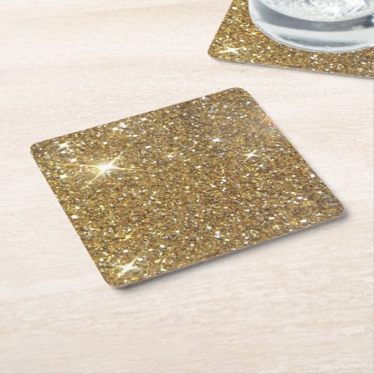 Luxe Gold Glitter - gedrukt Afbeelding Kartonnen Onderzetters (Schuin)