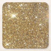 Luxe Gold Glitter - gedrukt Afbeelding Kartonnen Onderzetters (Voorkant)