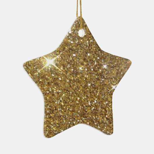 Luxe Gold Glitter - gedrukt Afbeelding Keramisch Ornament (Rechts)