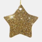 Luxe Gold Glitter - gedrukt Afbeelding Keramisch Ornament (Voorkant)