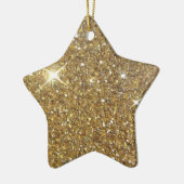 Luxe Gold Glitter - gedrukt Afbeelding Keramisch Ornament (Links)