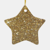 Luxe Gold Glitter - gedrukt Afbeelding Keramisch Ornament (Achterkant)
