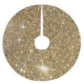 Luxe Gold Glitter - gedrukt Afbeelding Kerstboom Rok (Voorkant)